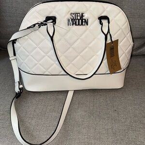Steve Madden White Brelli Quilted Bag